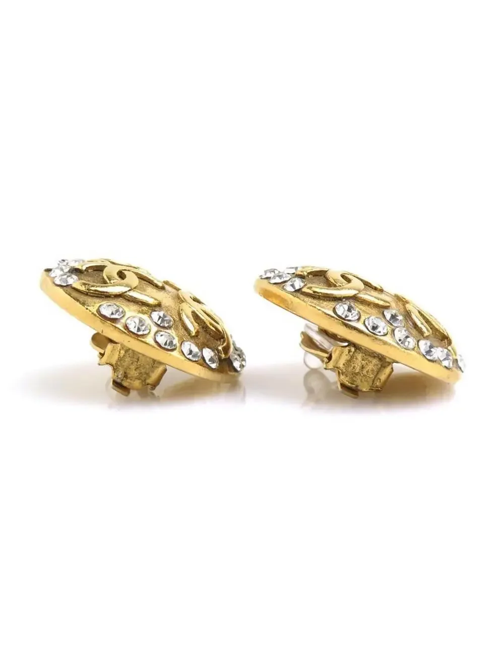 Auth Chanel Cc Logo Clip On Earrings #302728C33B